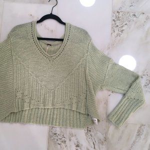Free People 💕 Green Knit Small Petite Sweater